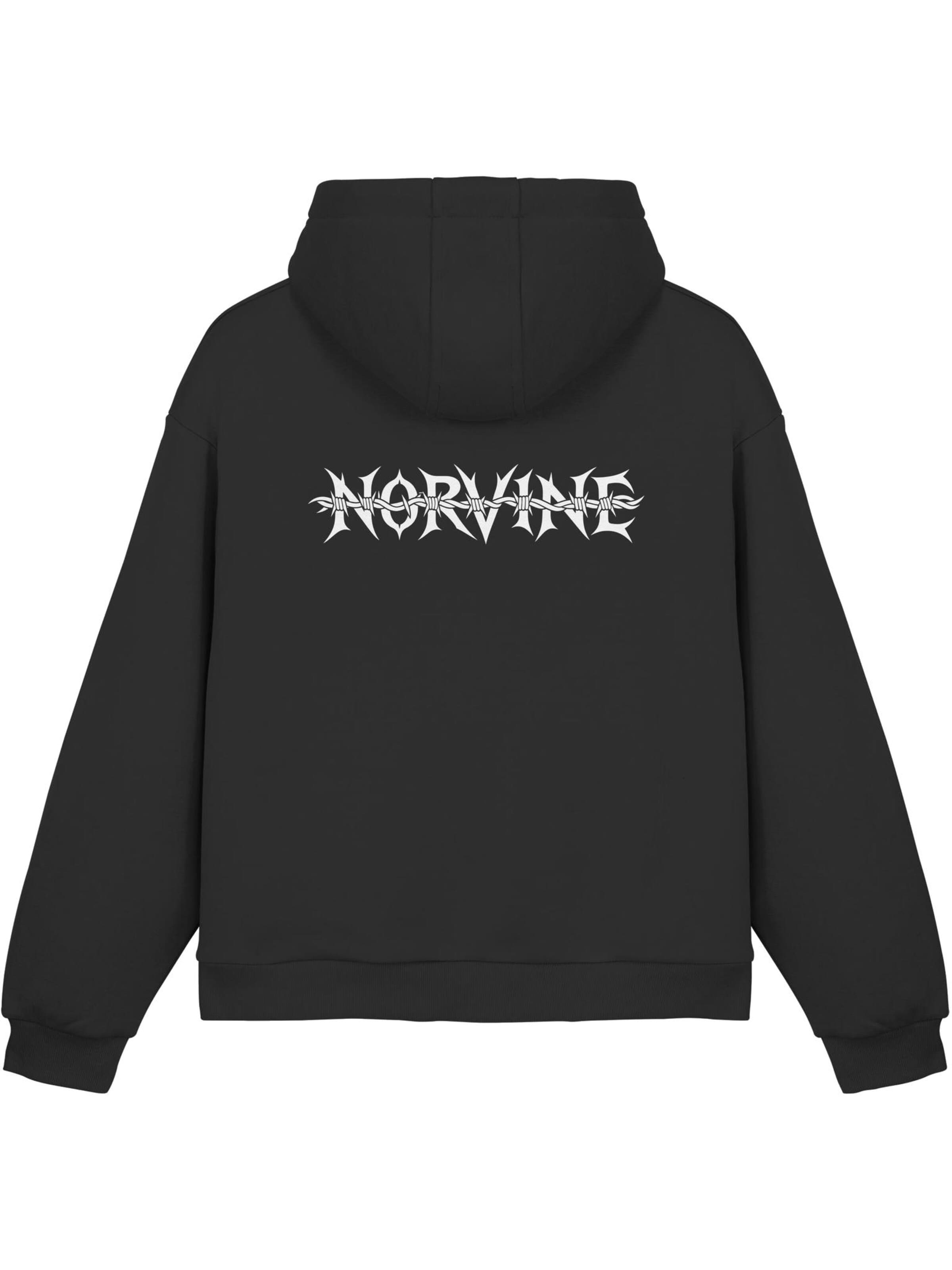 Norvine Collegepaita 'Norvine Y2K Tribal Retro Style Hoodie' värissä musta