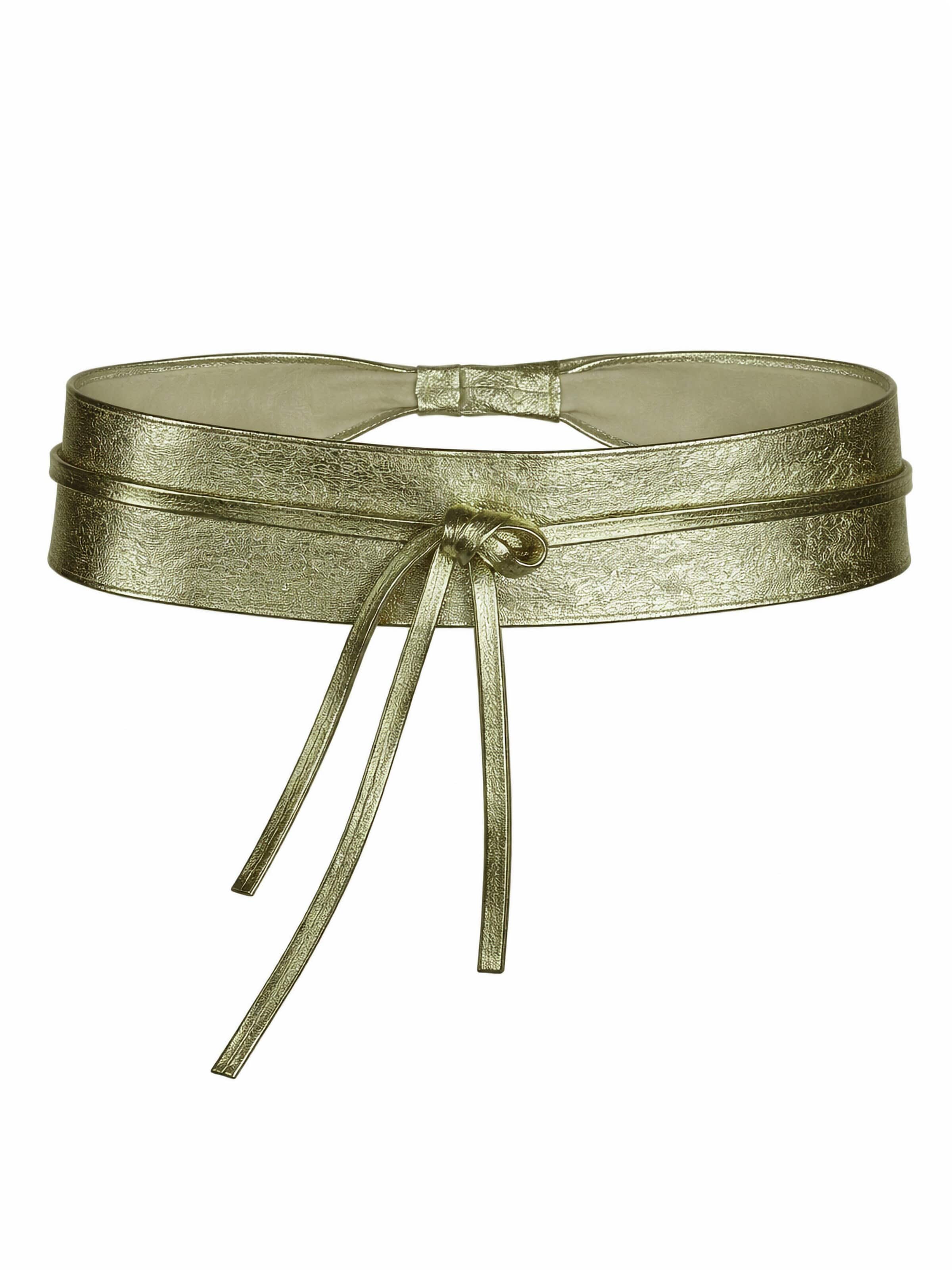 COLLEZIONE ALESSANDRO Belt 'Metalic' in Green: front