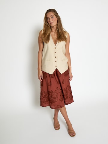 Gonna ' MSGiana Midi Skirt ' di minus in rosso