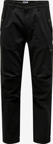 Only & Sons - regular Pantalón cargo 'AVI' en negro: frente