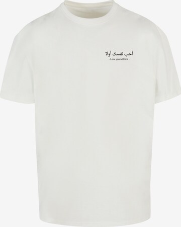 Merchcode T-Shirt 'Love Yourself First' in Weiß: predná strana