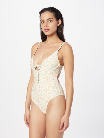 BILLABONG Triangle Swimsuit in White: front