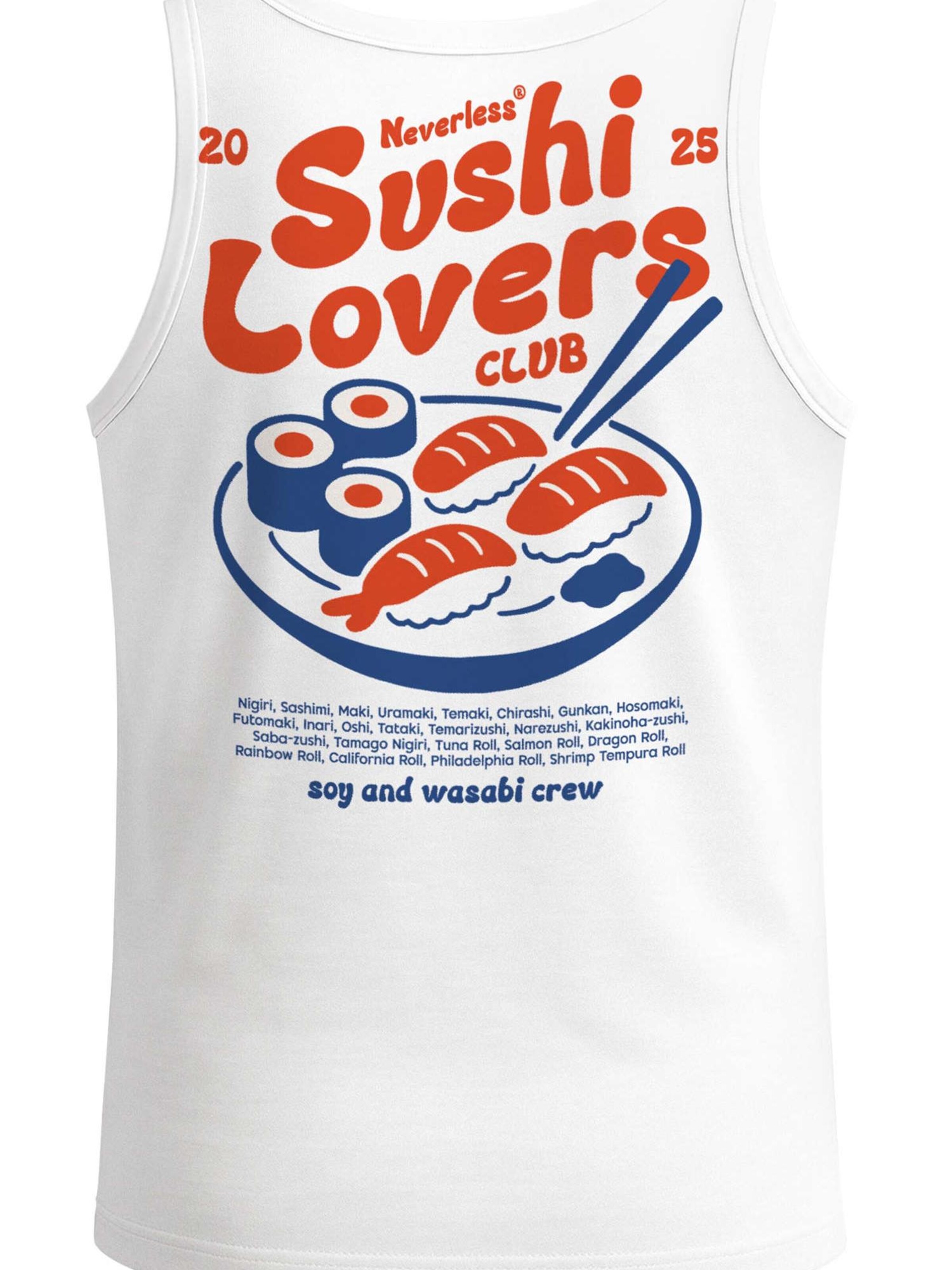 Neverless Shirt 'Sushi Lovers'‌‌‌‌‌‌‌‌‌‌ in Weiß: Vorderseite