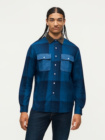 REPLAY Regular fit Πουκάμισο σε μπλε: μπροστά