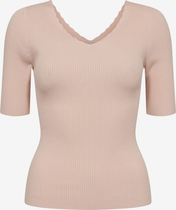 NÜMPH 3/4 Ärmel-Strickpullover 'NUAYELET SS PULLOVER CROPPED' in Pink: Vorderseite