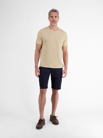 LERROS T-Shirt aus Baumwoll-Leinen-Mix in moderner 2-Tone-Optik in Beige
