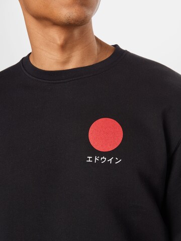 EDWIN Sweatshirt 'Japanese Sun' in Zwart