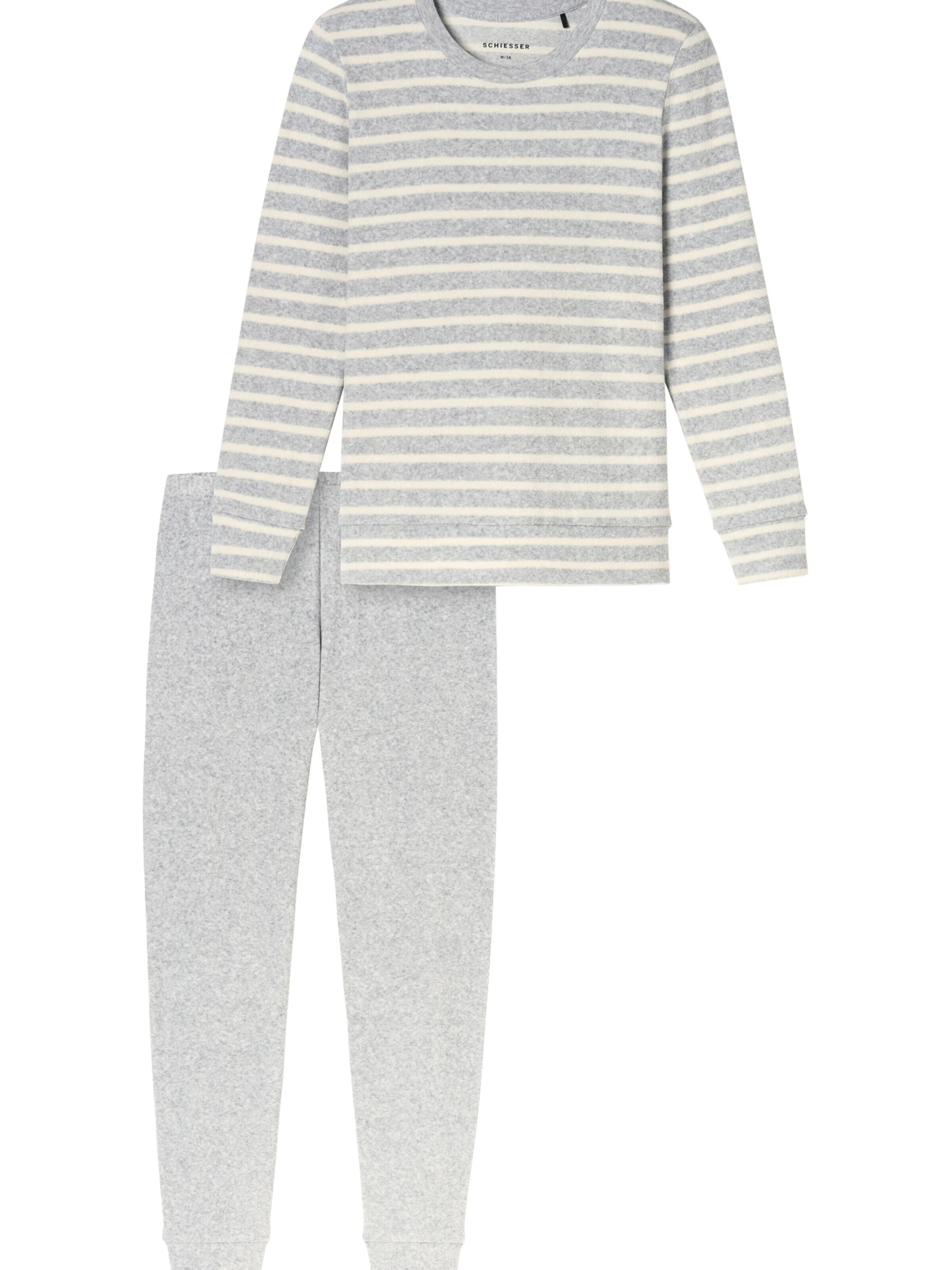 SCHIESSER Pyjama 'Casual Essentials'‌‌‌‌‌‌ in Grau: Vorderseite