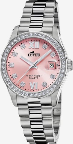Montre à affichage analogique Lotus en rose : devant