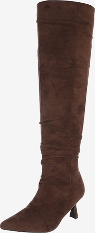 Ital-Design Overknees in Braun: Vorderseite