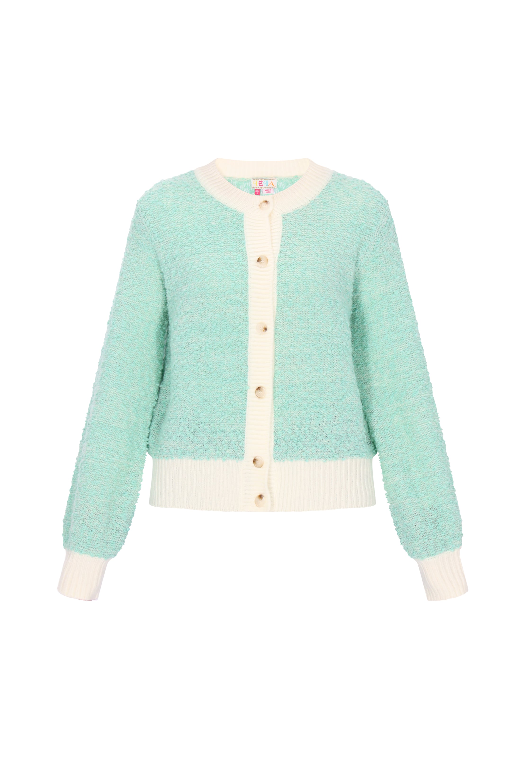 IZIA Gebreid vest in Groen: voorkant