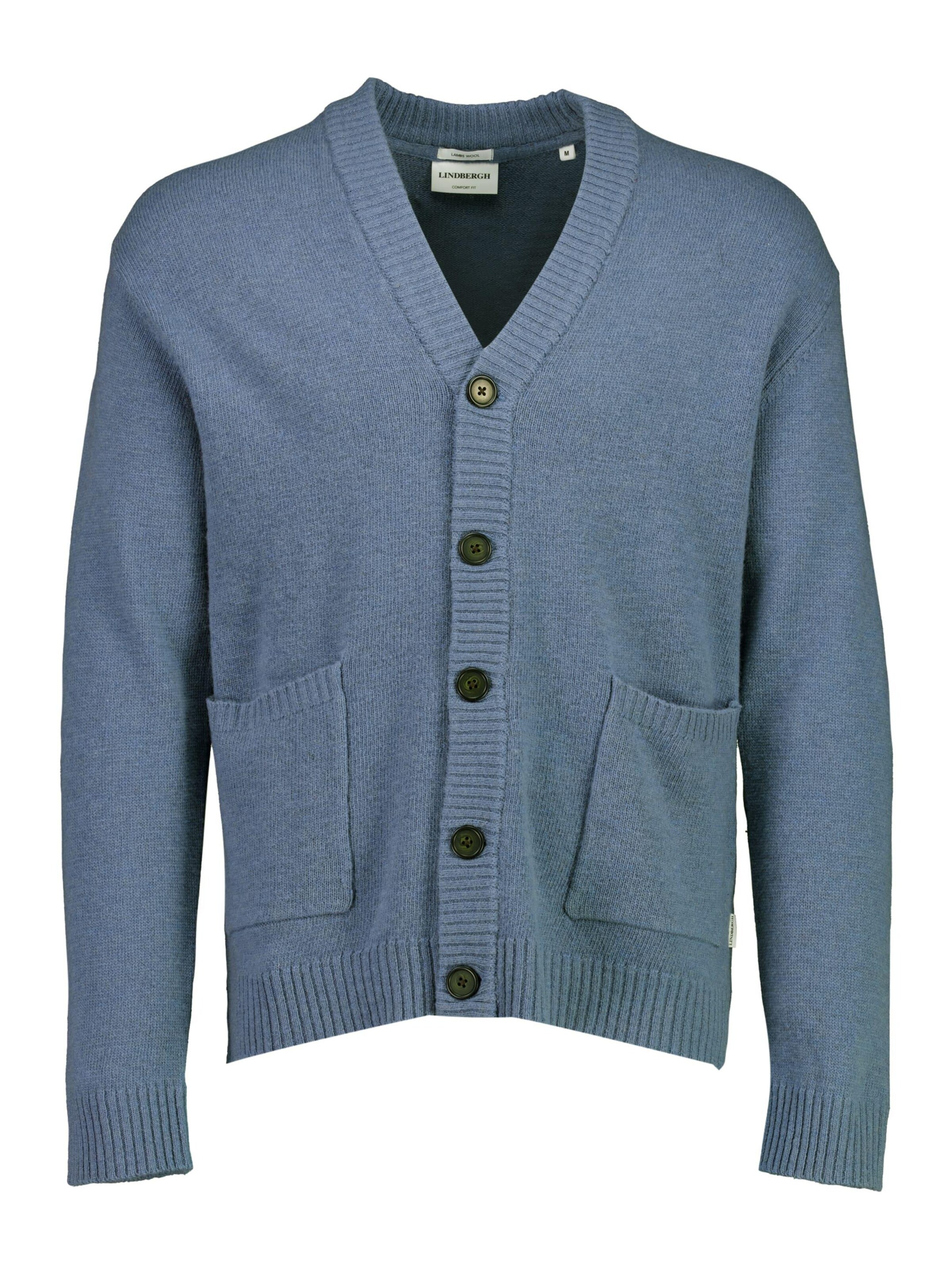 Lindbergh Gebreid vest in Blauw: voorkant