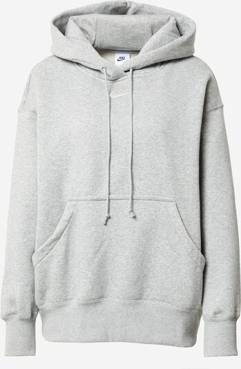 Nike Sportswear Sweat-shirt 'Phoenix Fleece' en gris chiné / blanc, Vue avec produit