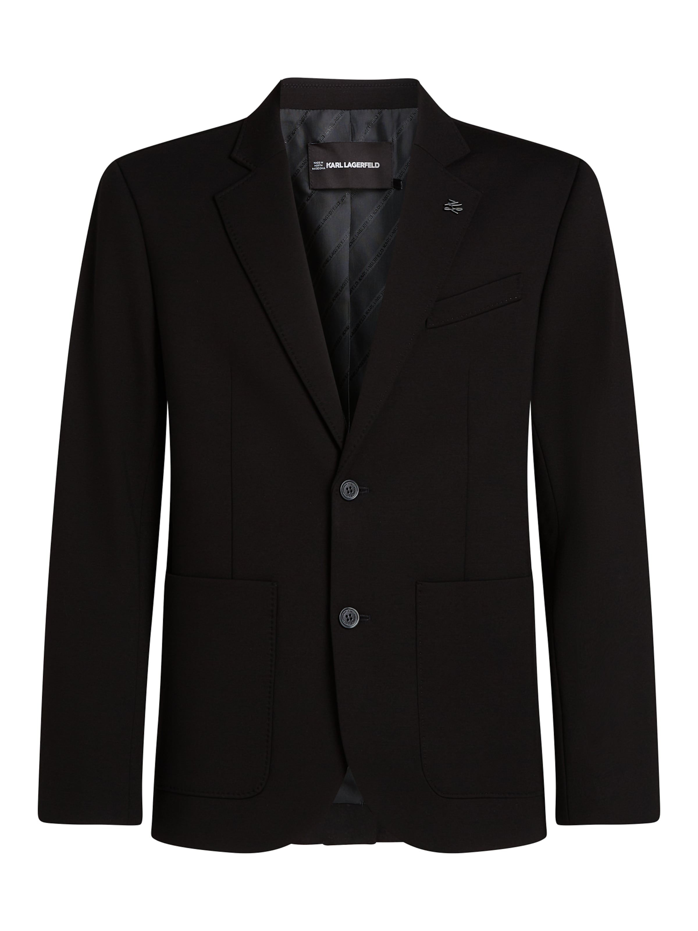 Karl Lagerfeld - Ajuste regular Chaqueta saco 'PUNTO' en negro: frente