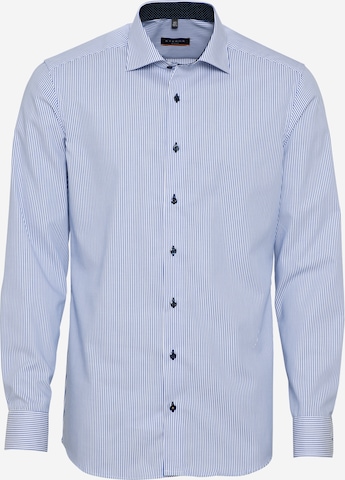 Coupe slim Chemise ETERNA en bleu : devant