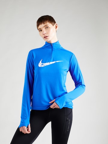 NIKE Performance shirt 'Swoosh' in Blue: front
