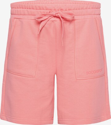 Soccx Regular Pants in Pink: front