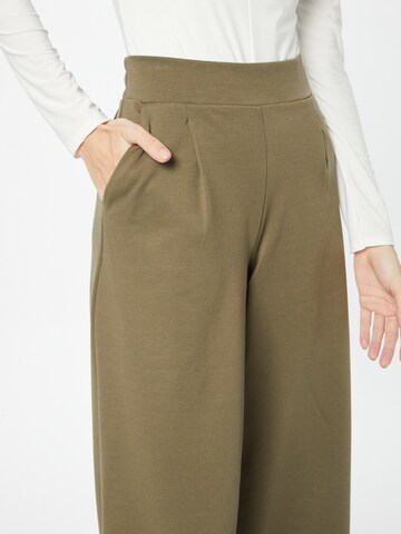 ICHI Wide Leg Bundfaltenhose 'Kate' in Grün