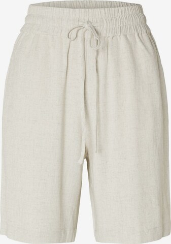 Pantalon SELECTED FEMME en blanc : devant