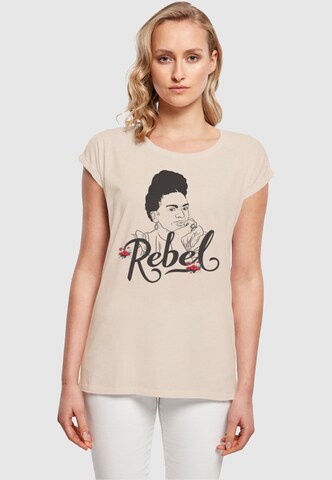 Merchcode T-Shirt 'Rebel' in Beige: Vorderseite