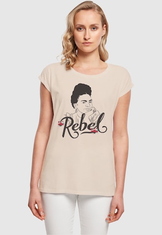 Merchcode T-Shirt 'Rebel' in Beige: predná strana