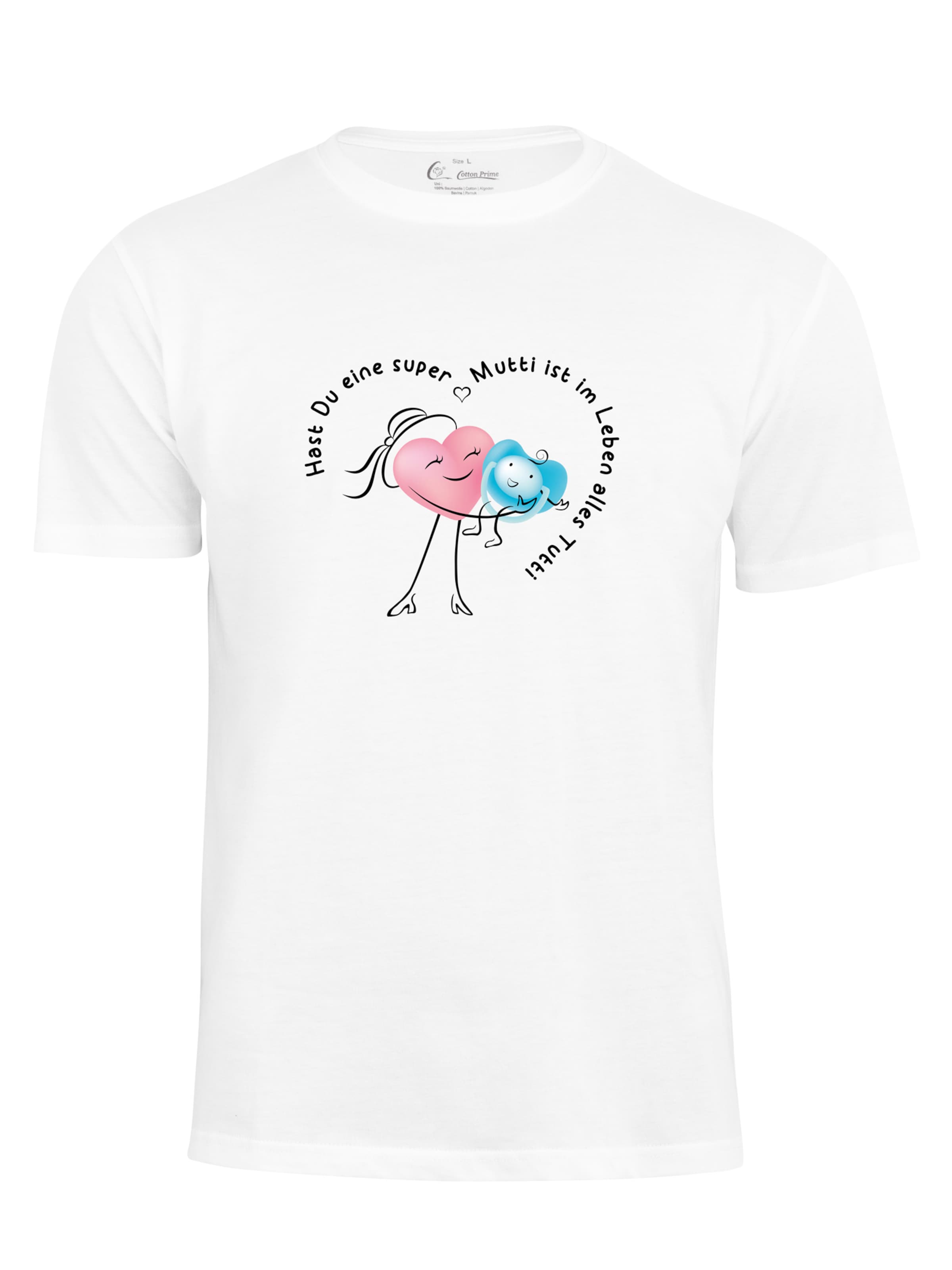 Cotton Prime Shirt 'Super Mutti' in Wit: voorkant