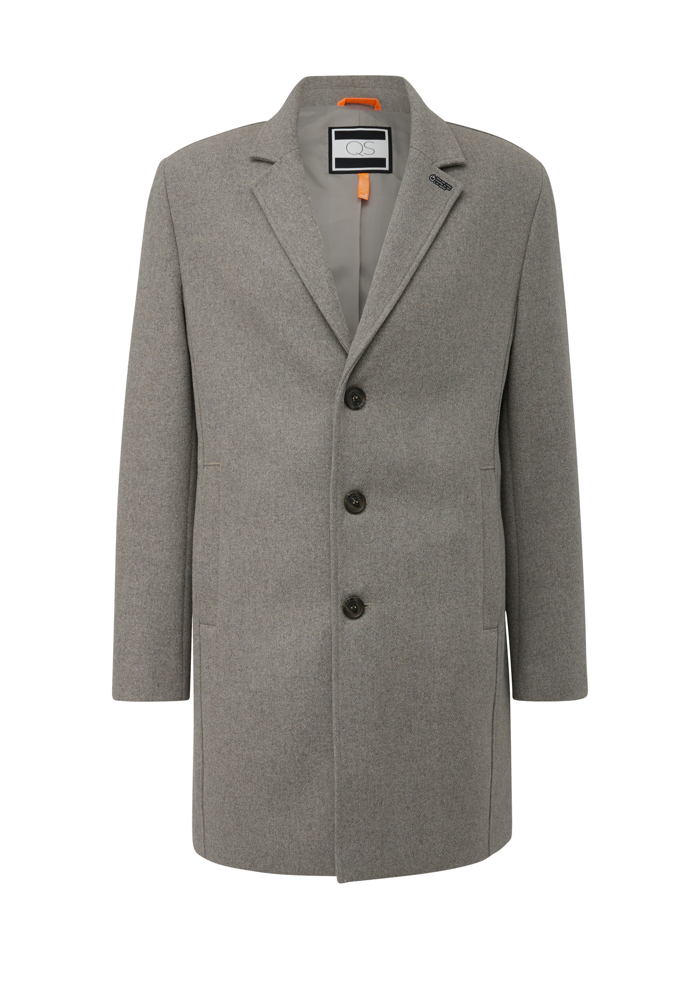 QS Between-Seasons Coat in Brown: front