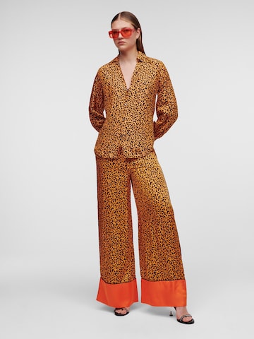 Karl Lagerfeld - Pierna ancha Pantalón en amarillo