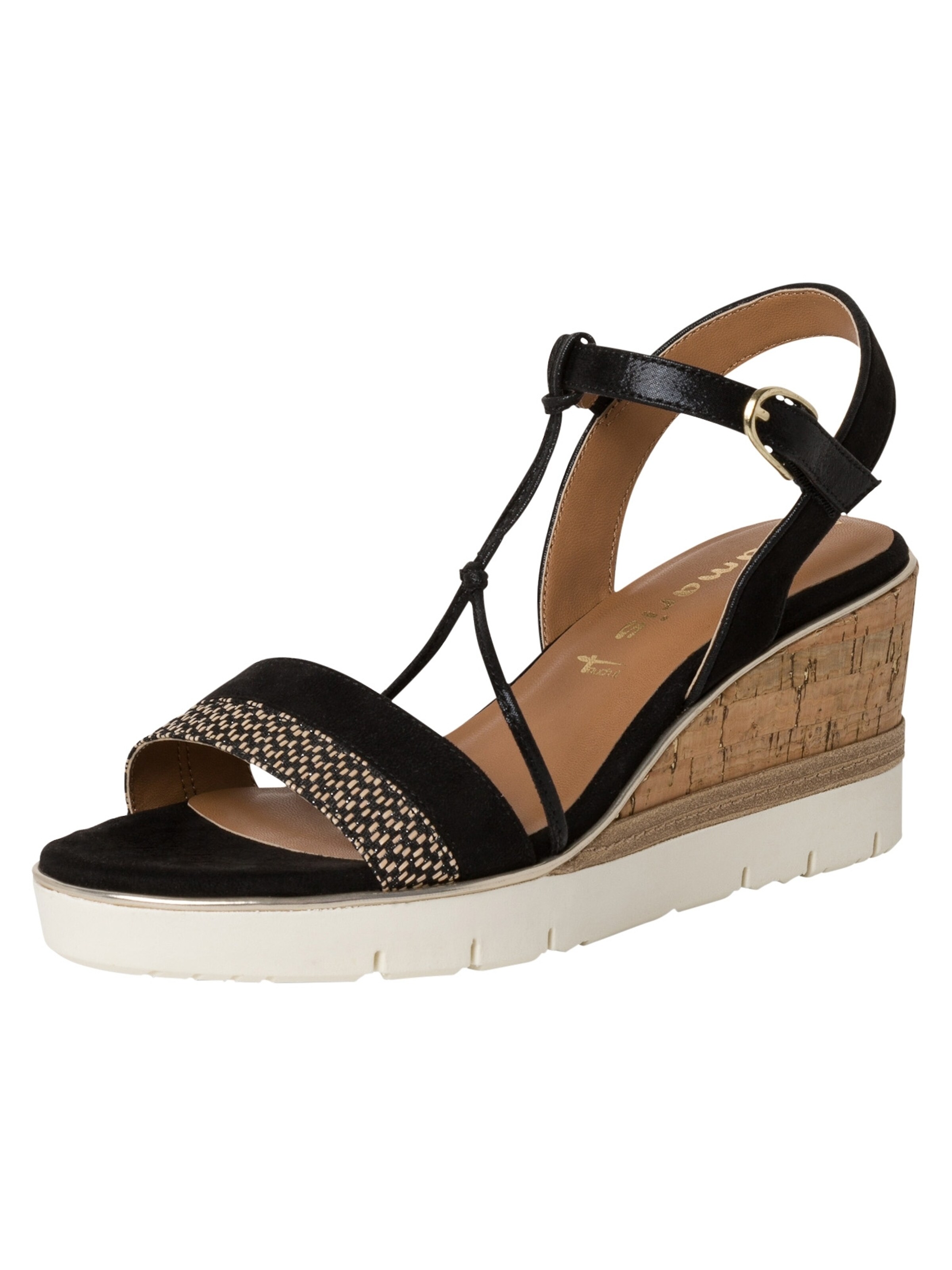 Sandales Tamaris en noir : devant