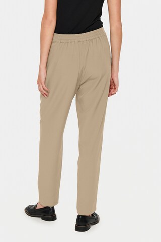 SAINT TROPEZ Tapered Pants 'Celest' in Beige