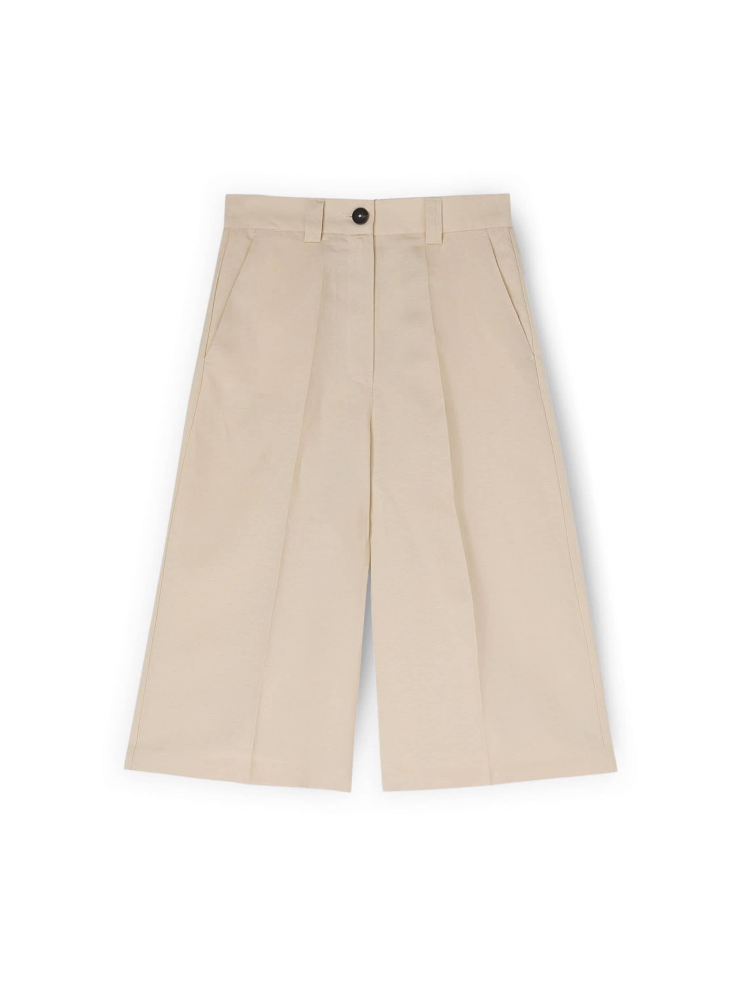 MOTIVI Wide leg Broek in Beige: voorkant
