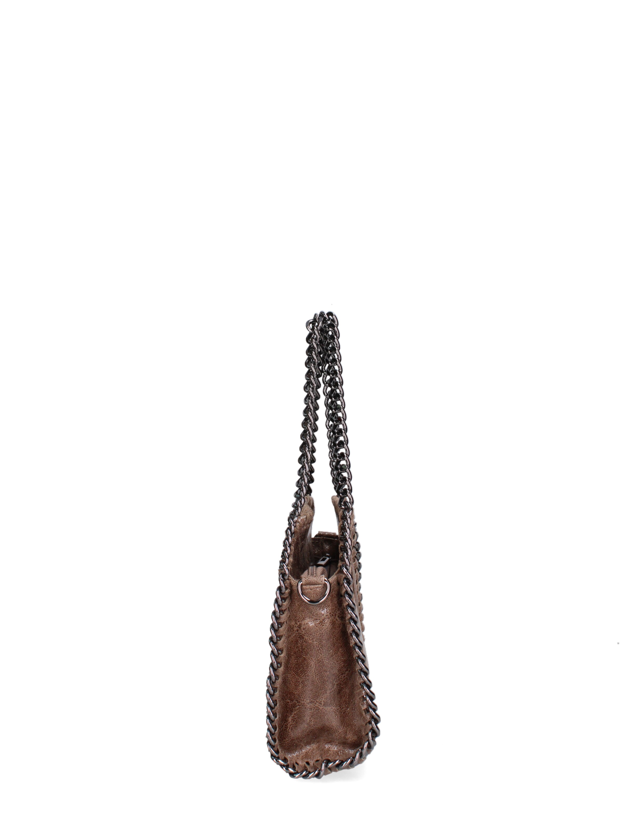 Borsa a mano 'Borsa a mano donna pelle scamosciata stampata con zip - Zefira Chic' di Gave Lux in grigio
