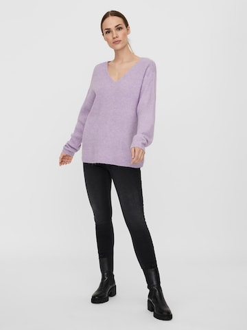 VERO MODA Sweater 'VMCREWLEFILE' in Purple