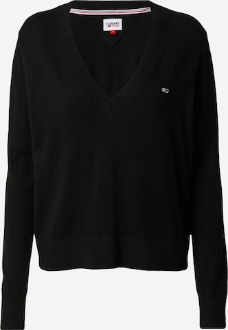 Tommy Jeans Sweater in Black: front