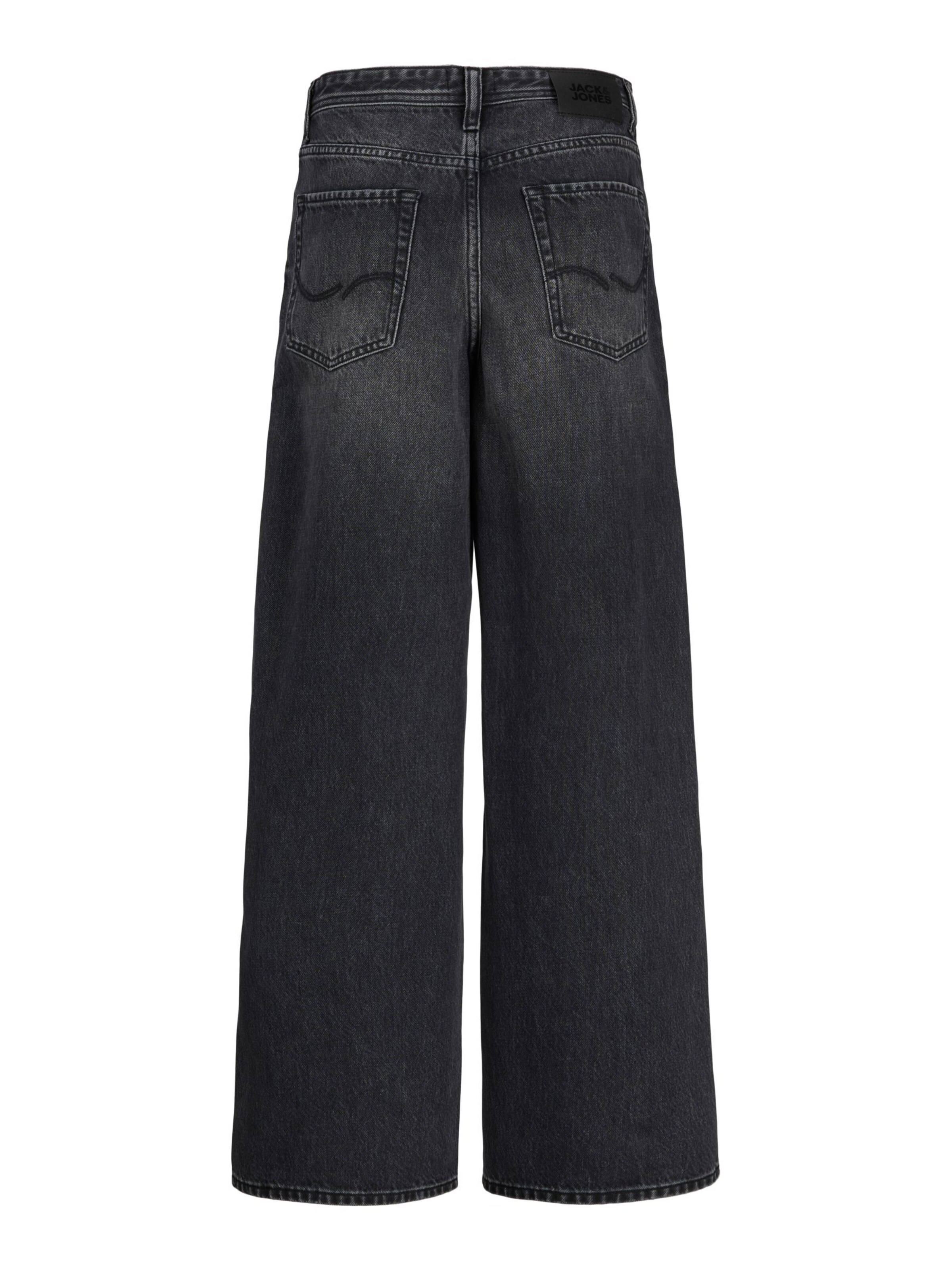 Jack & Jones Junior Wide leg Jeans 'JJIDave JJOriginal' in Black