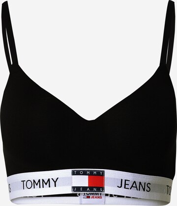 Sutien de la Tommy Jeans pe negru: față