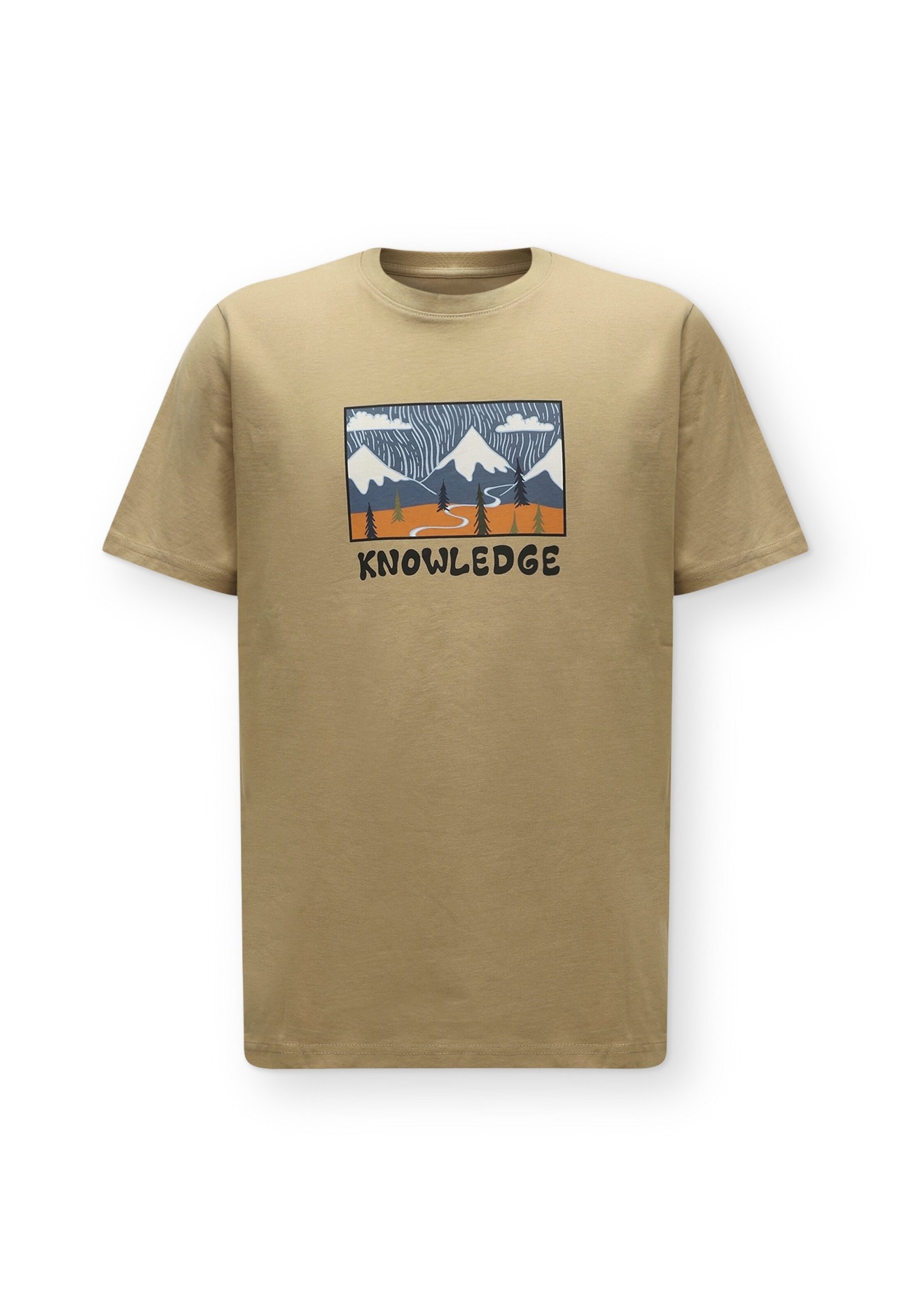 KnowledgeCotton Apparel Póló - barna: elől