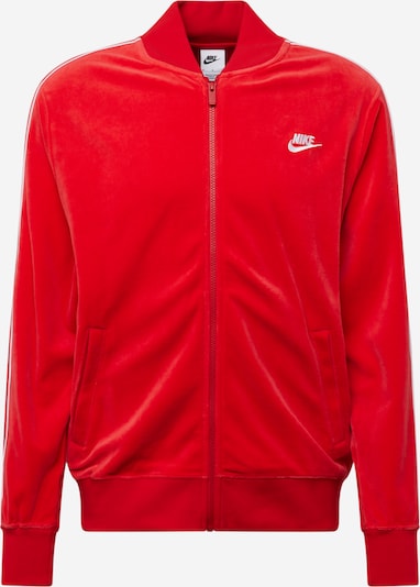 Nike Sportswear Casaco em moletão em vermelho / branco, Vista do produto