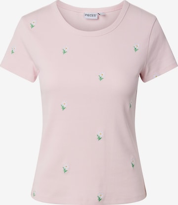 Maglietta 'MAY' di PIECES in rosa: frontale