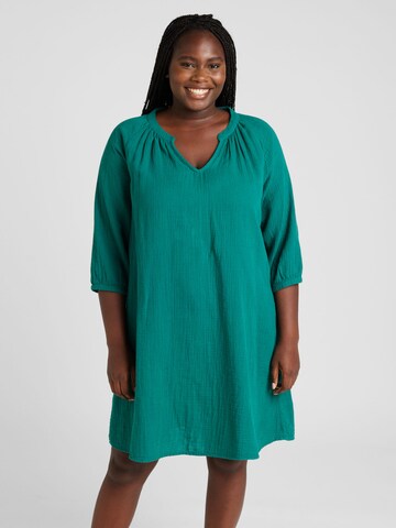 ONLY Carmakoma Платье-рубашка 'THYRA' в Зеленый: спереди