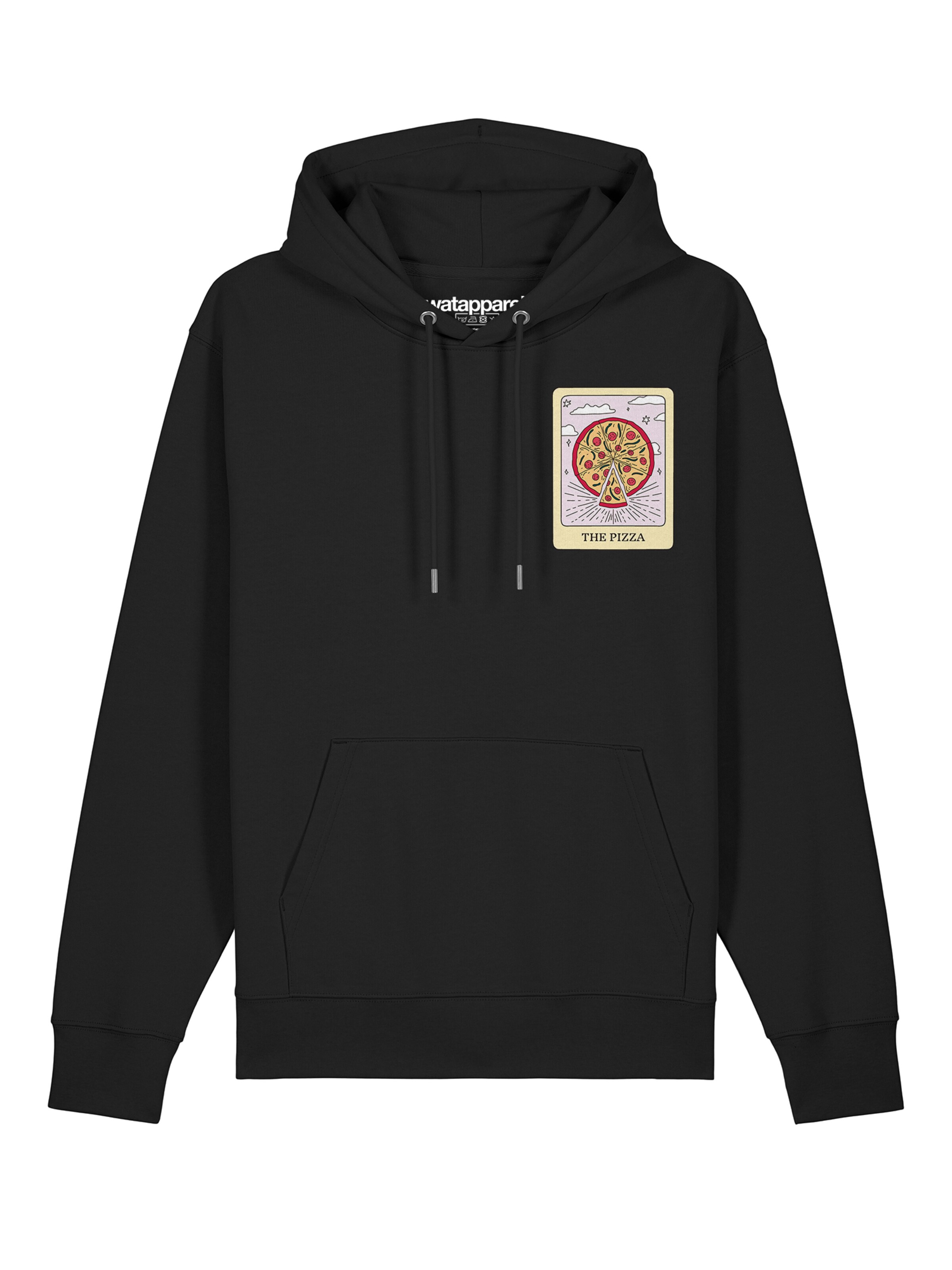 Sweat-shirt ' Tarot The Pizza ' Watapparel en noir : devant