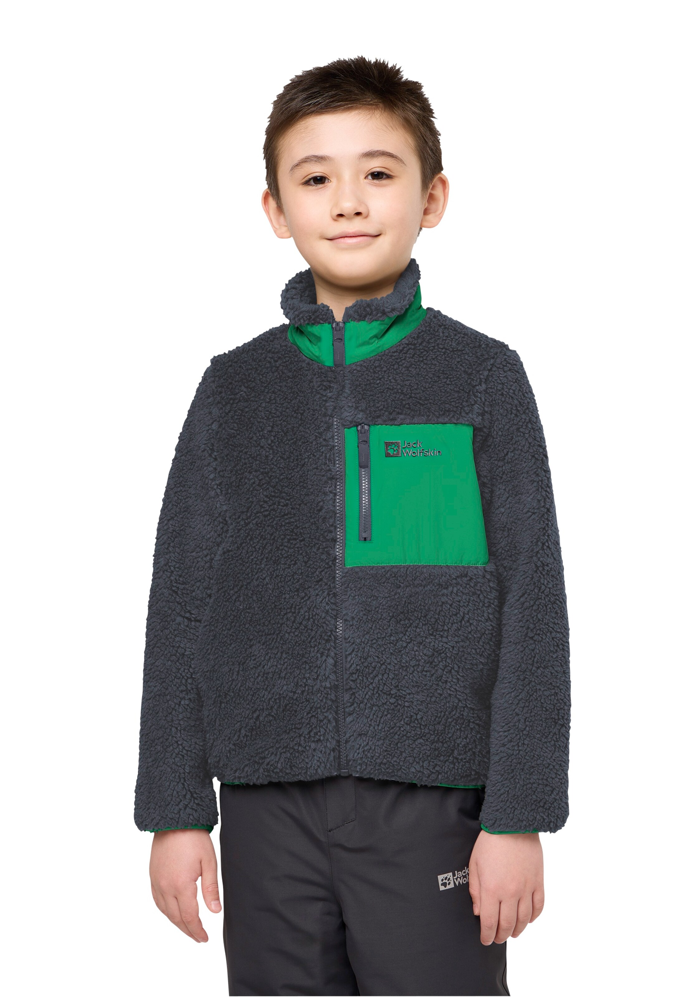 JACK WOLFSKIN Funktionsfleecejacke in Grau: Vorderseite