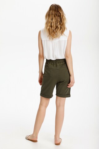 Kaffe Regular Pleat-Front Pants 'Jillian' in Green