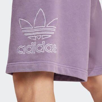 purpurinė ADIDAS ORIGINALS Laisvas Kelnės 'Adicolor Outline Trefoil'