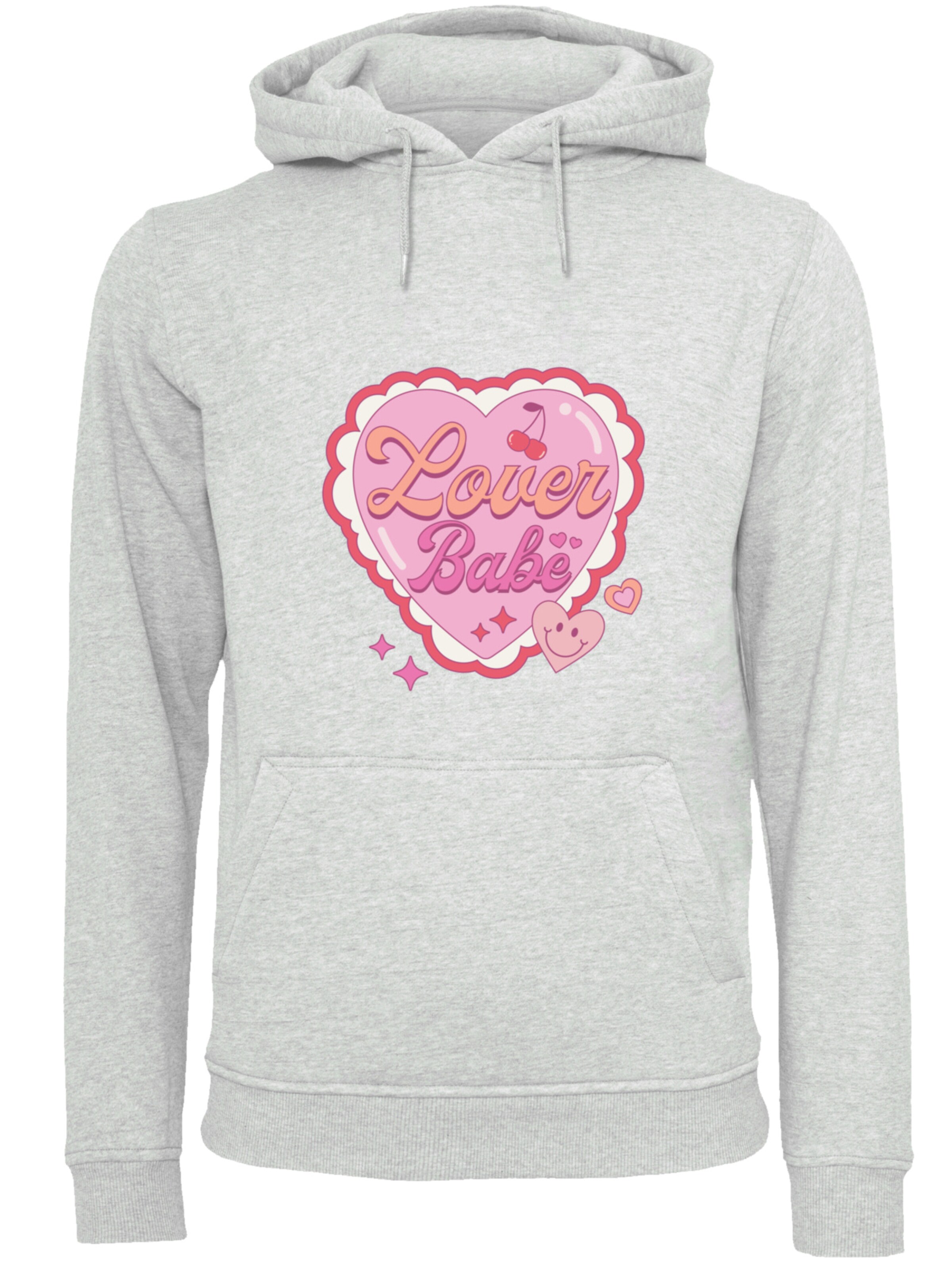 F4NT4STIC Sweatshirt 'Lover Babe Valentinstag' in Grau: Vorderseite