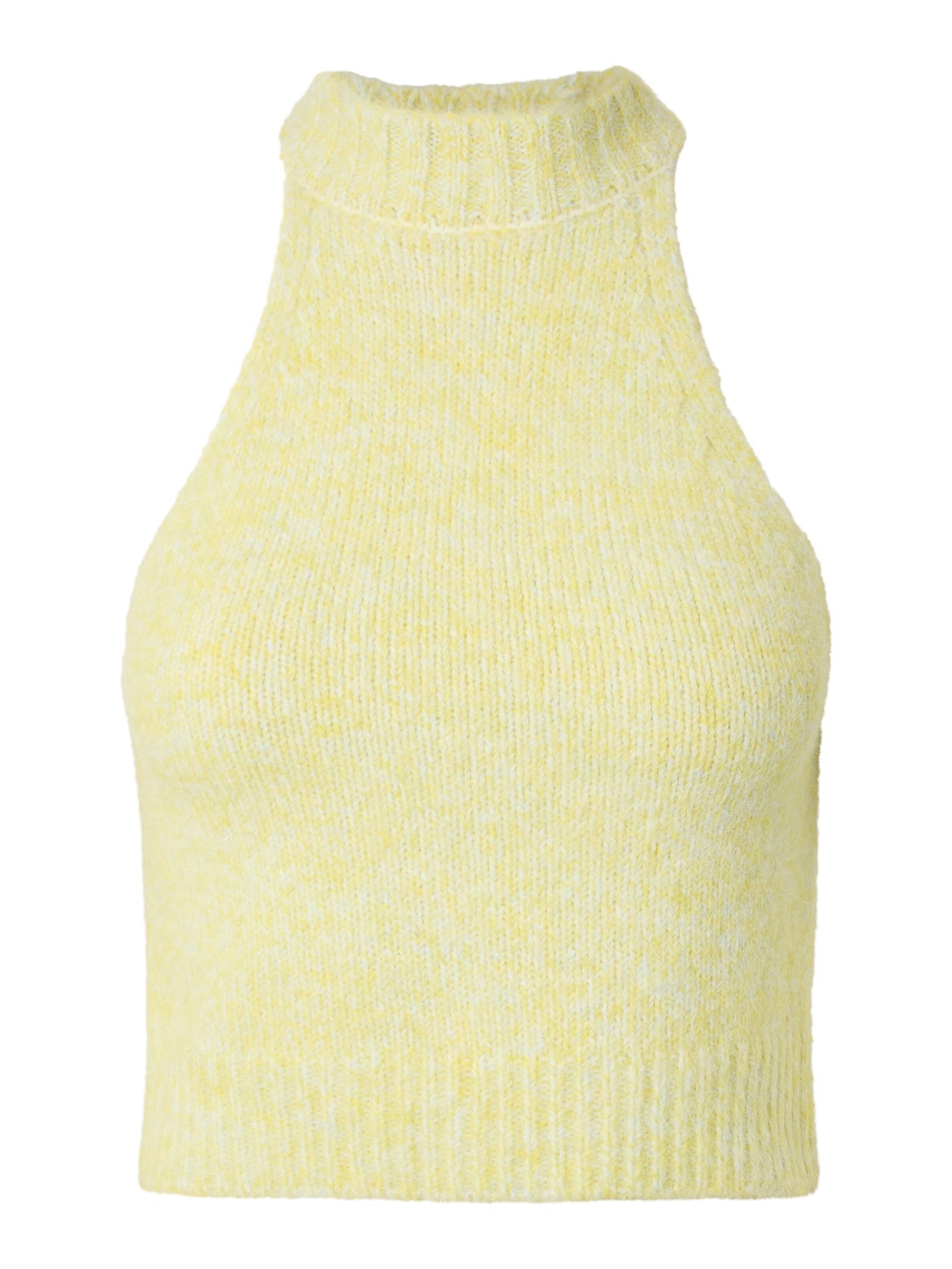 Tops en tricot 'PCSoftcrush' PIECES en jaune : devant