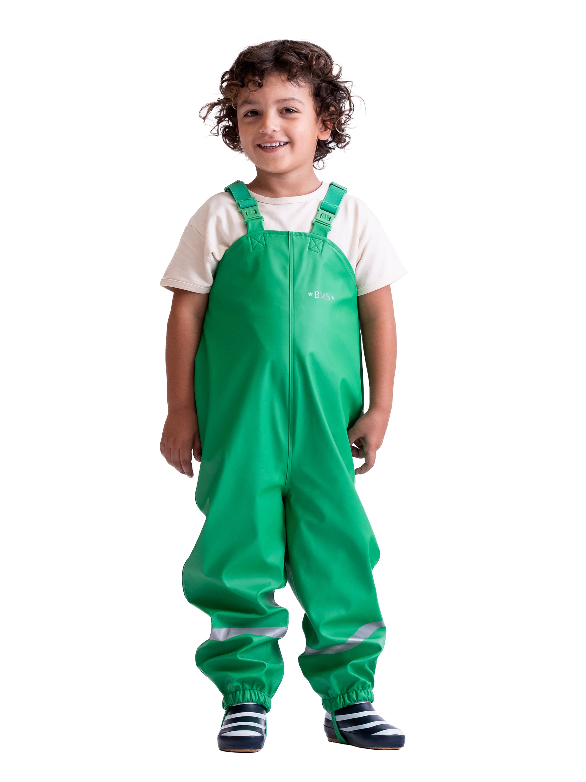 BMS Loose fit Outdoor Pants 'Matschhose' in Green: front