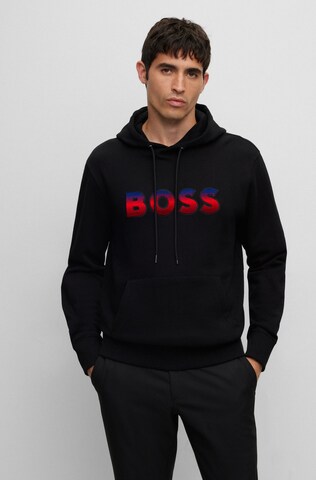 BOSS Sweatshirt 'Seeger 99' in Black: front