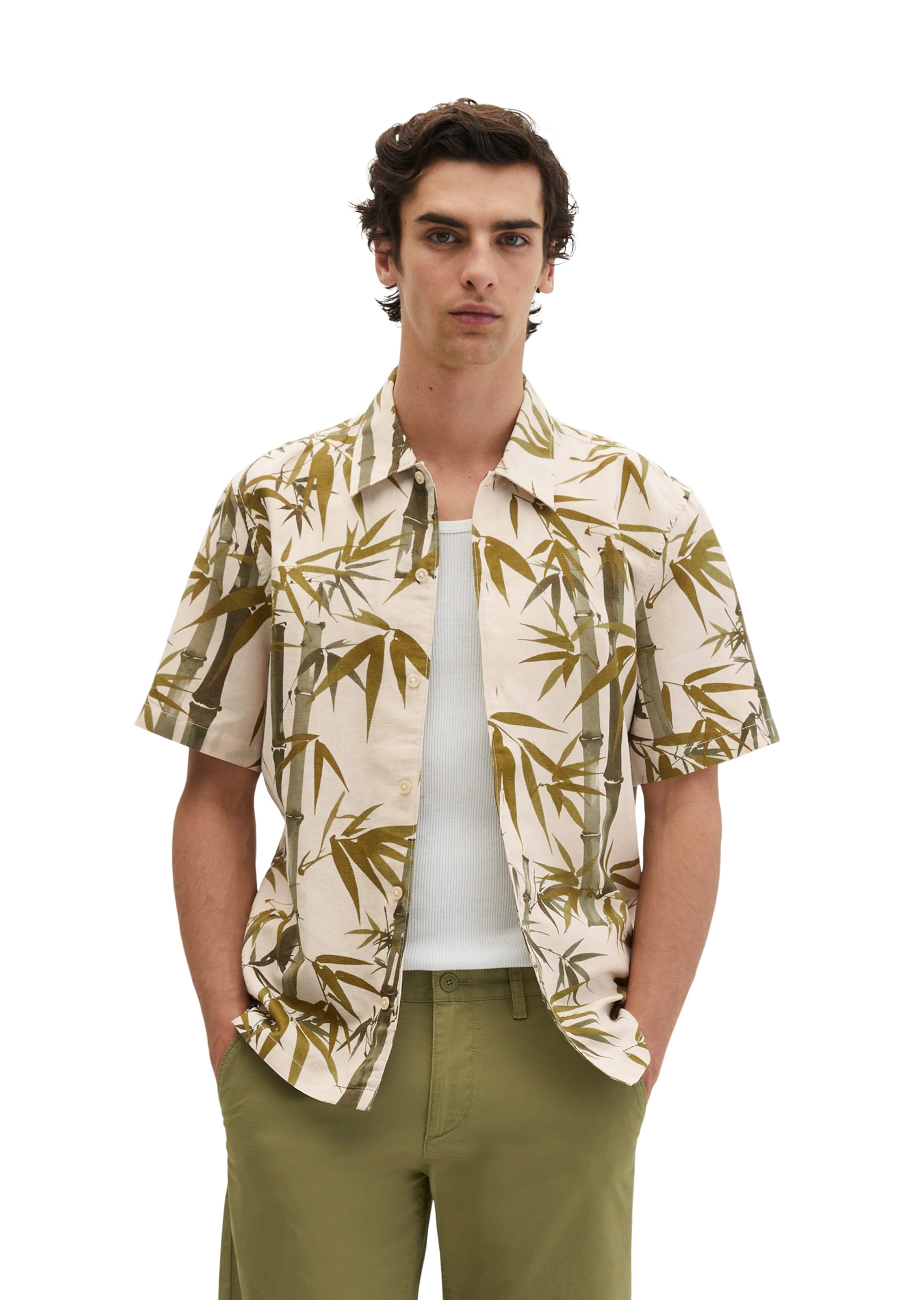 Marc O'Polo Regular fit Overhemd in Bruin: voorkant