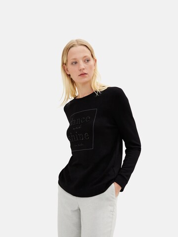 TOM TAILOR Sweatshirt in Zwart